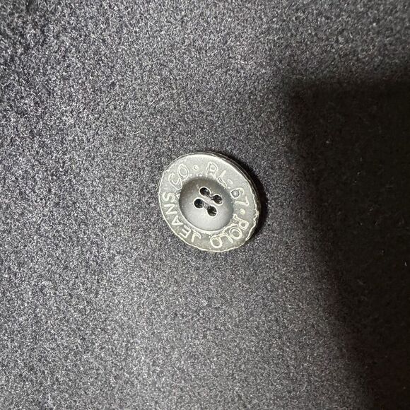 Polo Jeans Co. Ralph Lauren Pea Coat Women's Medium Black Double breasted Wool - Picture 3 of 10